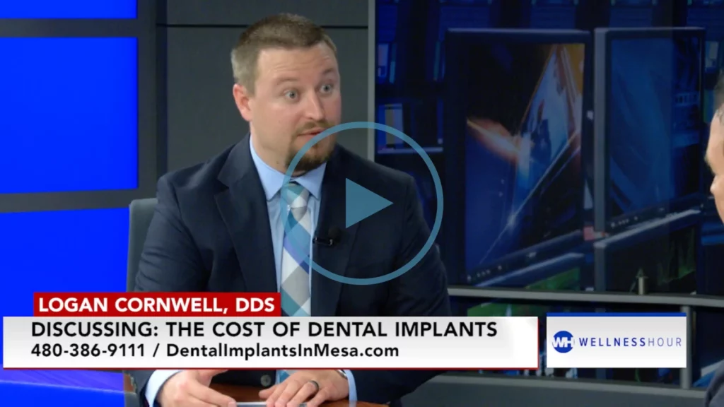 Dr. Logan Cornwell discussing the cost of dental implants in Mesa