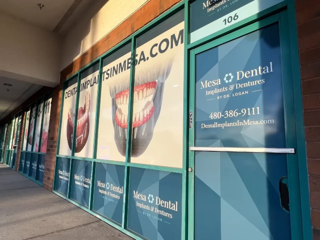 front door at Mesa Dental Implants and Dentures by Dr. Logan
