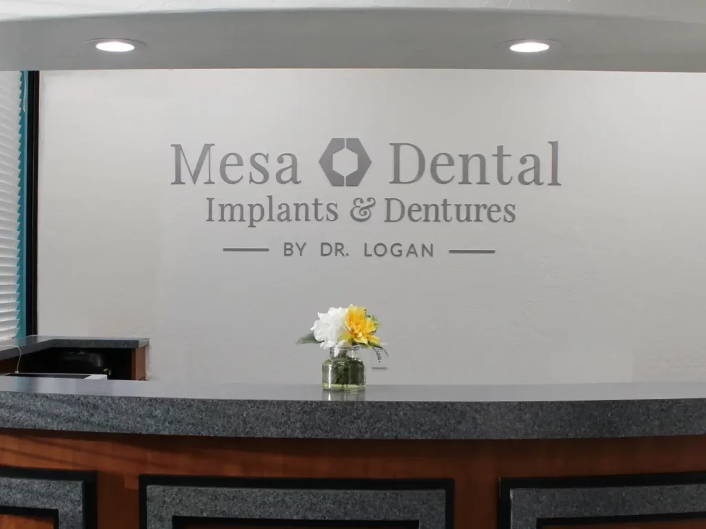 front desk at Mesa Dental Implants and Dentures by Dr. Logan